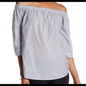 Off the shoulder striped top